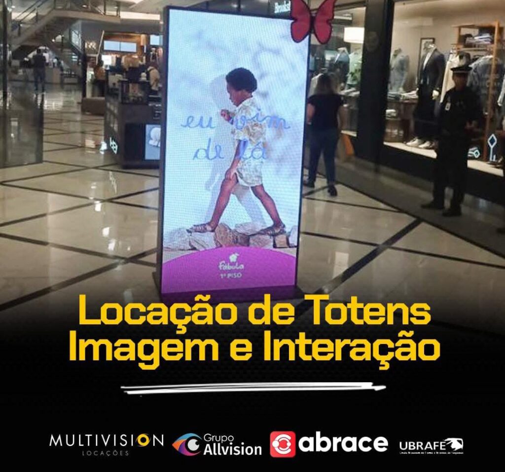 Locação de painel de LED, totem digital e TVs touch para feiras, eventos, palestras e congressos em 2026 em São Paulo, Campinas, Santos e região